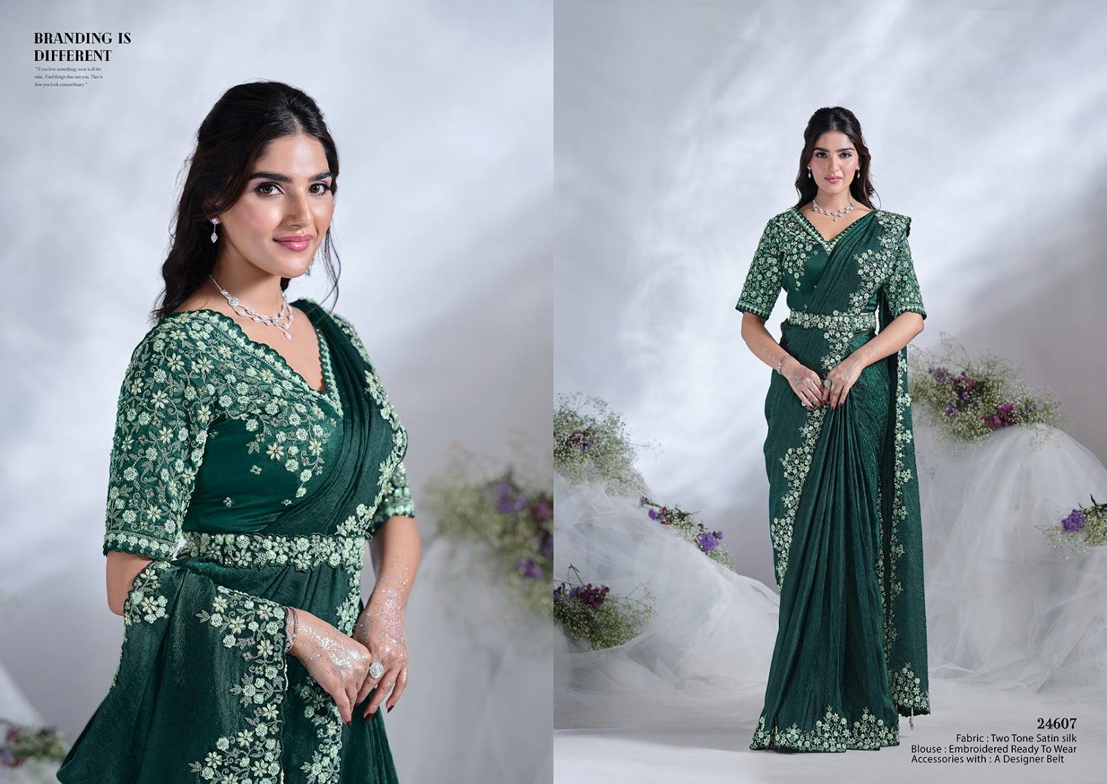 MOHMANTHAN 24600 AURA by Mahotsav 24606 to 24618 Series Indian Traditional Wear & Occasional Stitched Sarees At Wholesale Price